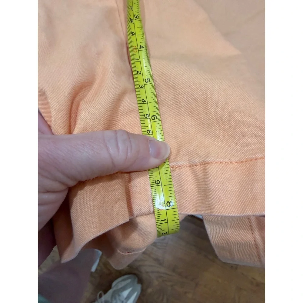 Peter Millar Mens Peach Orange Chino Shorts Size‎ 36 Cotton Twill Flat Front